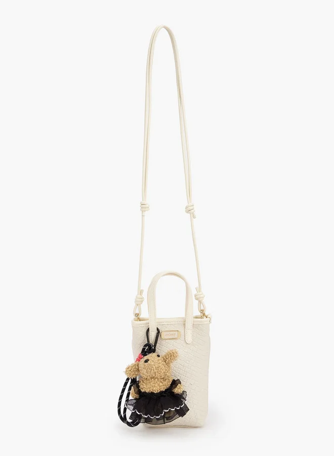 ميسي Textured Crossbody Bag With Detachable Strap